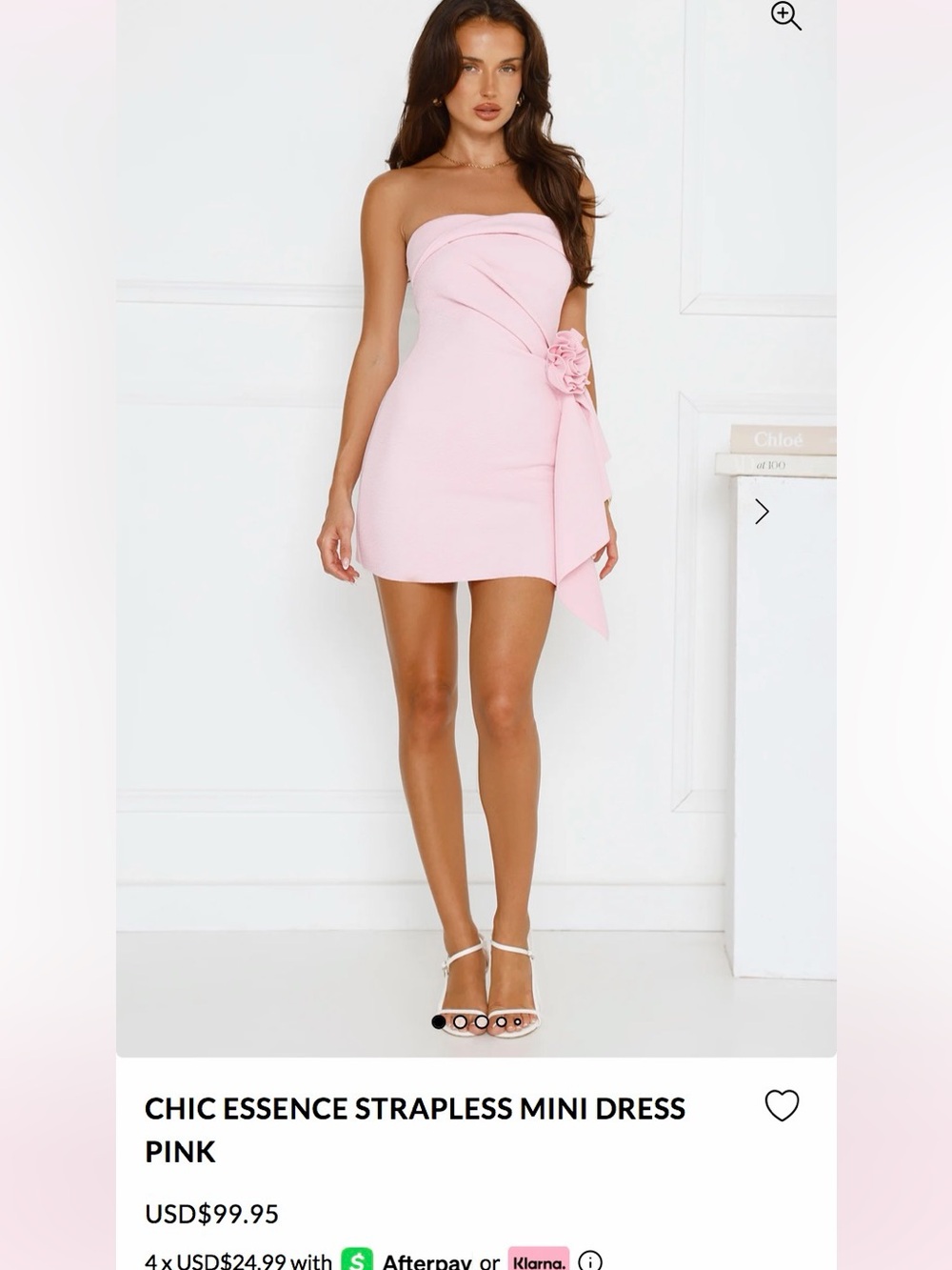 Hello Molly Strapless Mini Dress in Light Pink